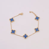 Womens Golden Chain Bracelet Blue